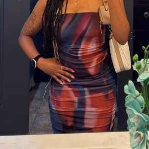 SHEIN Multicolor Strapless Dress